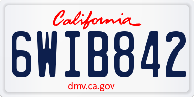 CA license plate 6WIB842