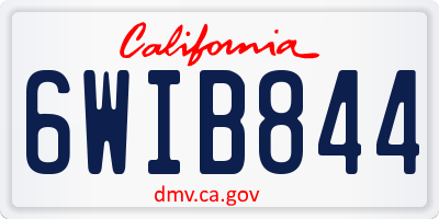 CA license plate 6WIB844