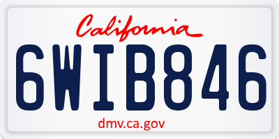 CA license plate 6WIB846