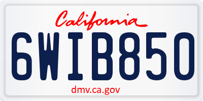 CA license plate 6WIB850