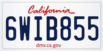 CA license plate 6WIB855