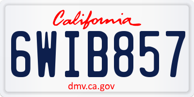CA license plate 6WIB857
