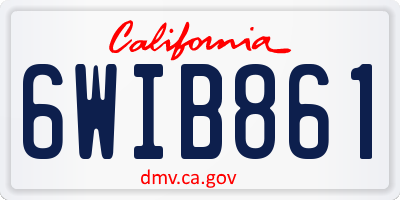 CA license plate 6WIB861
