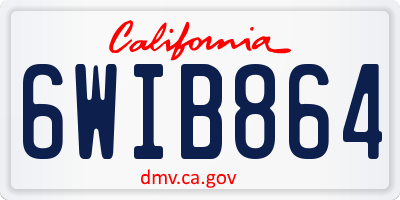CA license plate 6WIB864