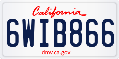 CA license plate 6WIB866