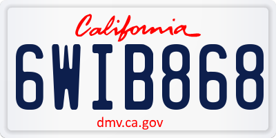 CA license plate 6WIB868