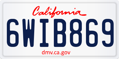 CA license plate 6WIB869