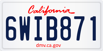 CA license plate 6WIB871