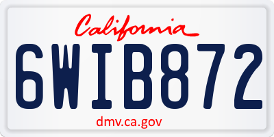 CA license plate 6WIB872