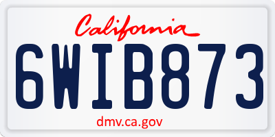 CA license plate 6WIB873