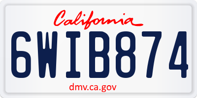 CA license plate 6WIB874