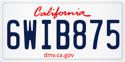 CA license plate 6WIB875
