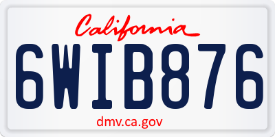 CA license plate 6WIB876