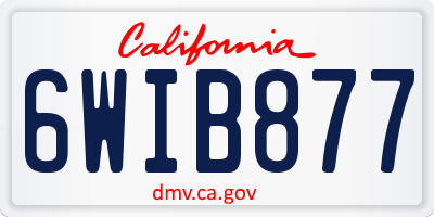 CA license plate 6WIB877