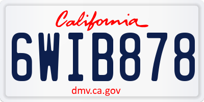 CA license plate 6WIB878