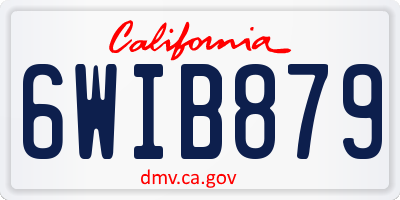 CA license plate 6WIB879