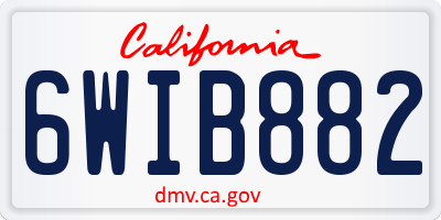CA license plate 6WIB882