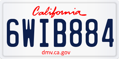 CA license plate 6WIB884
