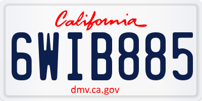 CA license plate 6WIB885
