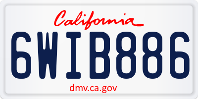 CA license plate 6WIB886