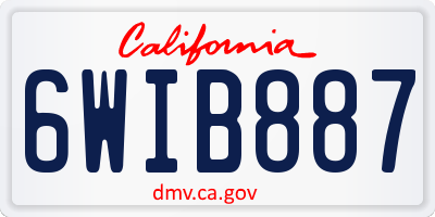 CA license plate 6WIB887