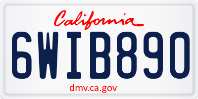 CA license plate 6WIB890
