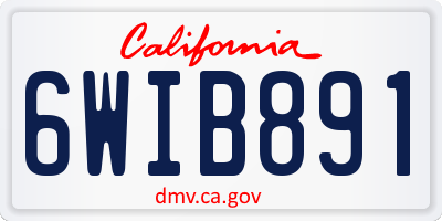 CA license plate 6WIB891
