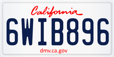 CA license plate 6WIB896
