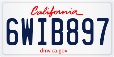CA license plate 6WIB897