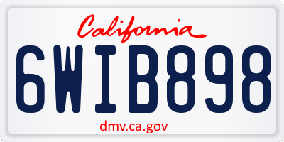 CA license plate 6WIB898