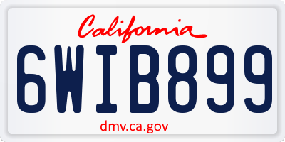 CA license plate 6WIB899