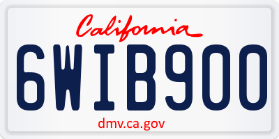 CA license plate 6WIB900