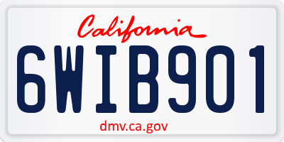 CA license plate 6WIB901