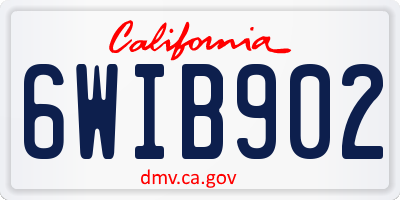 CA license plate 6WIB902