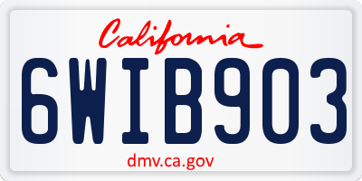 CA license plate 6WIB903