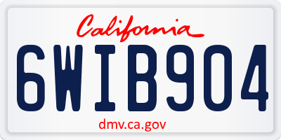 CA license plate 6WIB904
