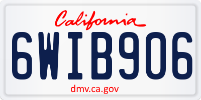 CA license plate 6WIB906