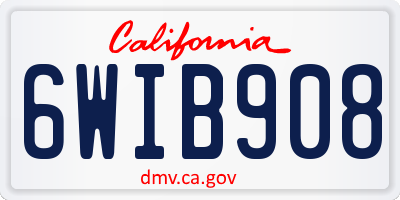 CA license plate 6WIB908