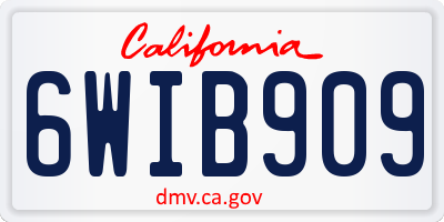 CA license plate 6WIB909