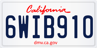 CA license plate 6WIB910