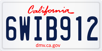 CA license plate 6WIB912