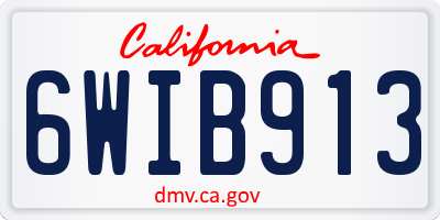 CA license plate 6WIB913