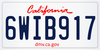 CA license plate 6WIB917