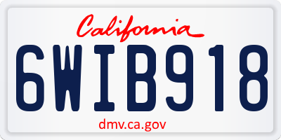 CA license plate 6WIB918