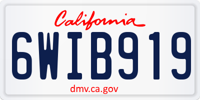 CA license plate 6WIB919