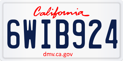 CA license plate 6WIB924