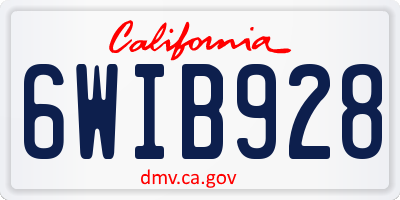 CA license plate 6WIB928
