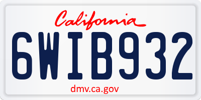 CA license plate 6WIB932