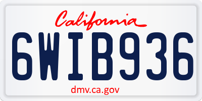 CA license plate 6WIB936