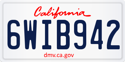 CA license plate 6WIB942